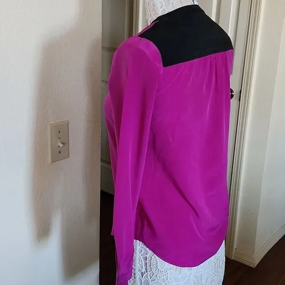 Diane Von Furstenberg Silk Blouse Size 0 Quiet Luxury - Picture 3 of 10